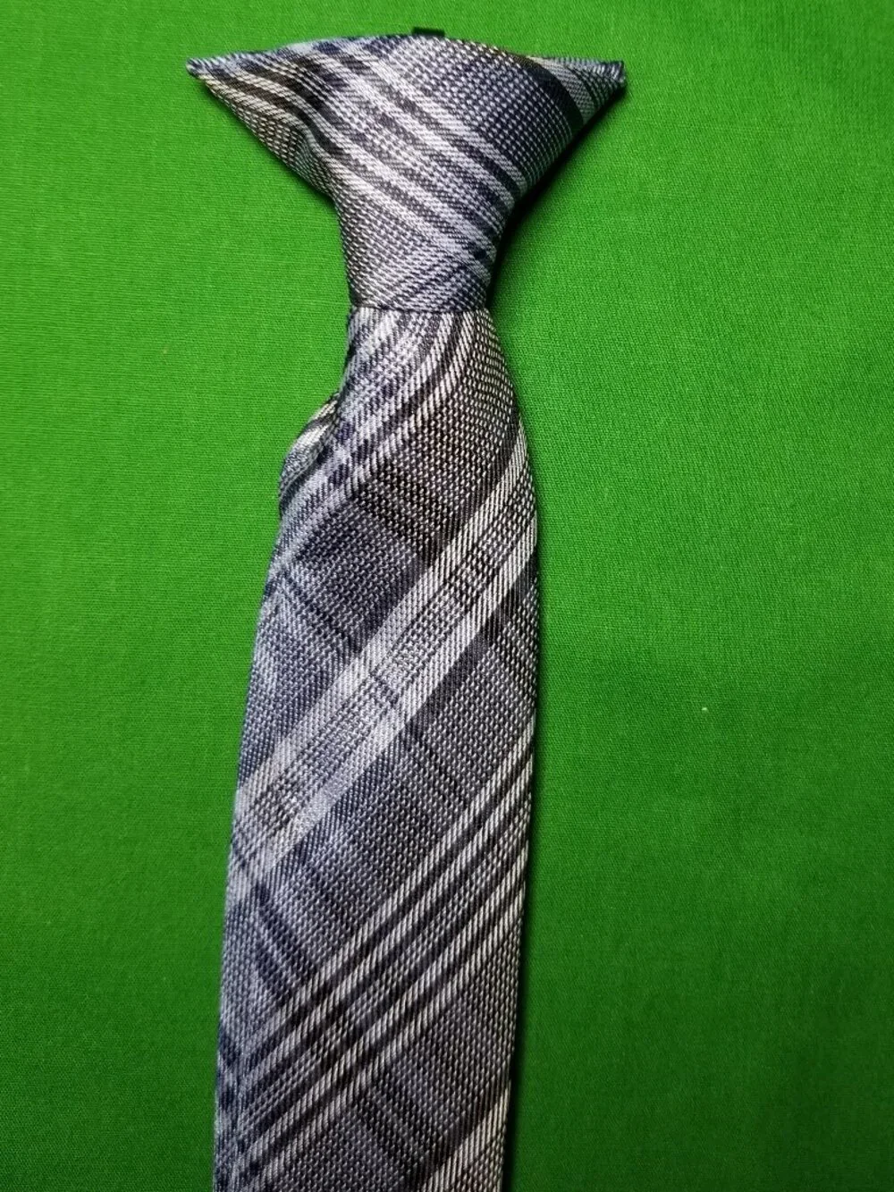 Blue Striped Clip-On Boys Tie Wedding Party Church New Without Tag